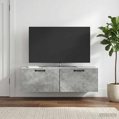Wall-Mounted TV Cabinet Concrete Grey 98 x 31 x 30 cm