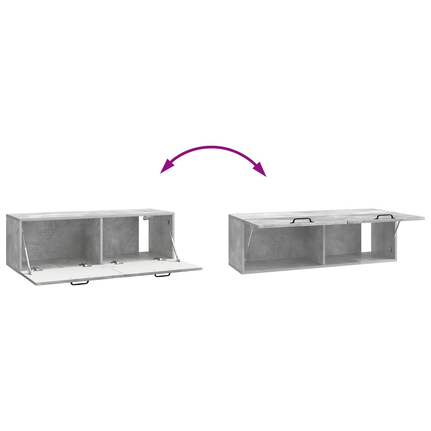 Wall-Mounted TV Cabinet Concrete Grey 98 x 31 x 30 cm