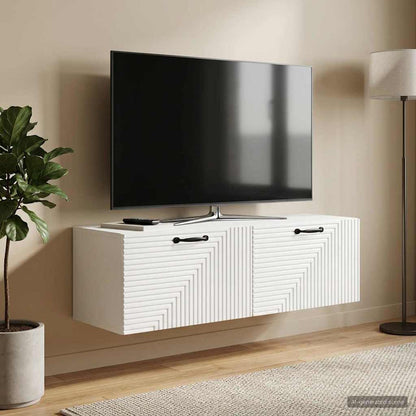 Wall-Mounted TV Cabinet High Gloss White 98 x 31 x 30 cm