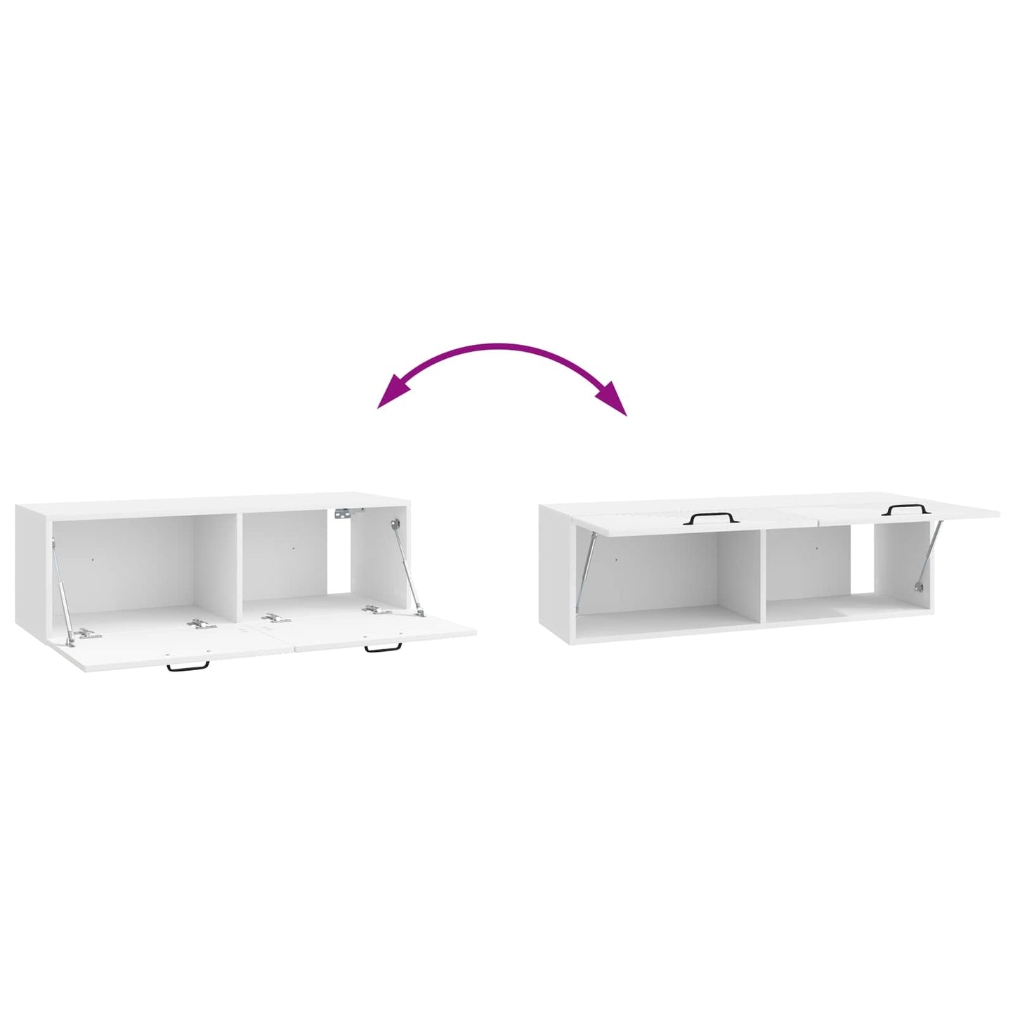 Wall-Mounted TV Cabinet High Gloss White 98 x 31 x 30 cm