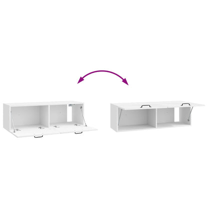 Wall-Mounted TV Cabinet High Gloss White 98 x 31 x 30 cm