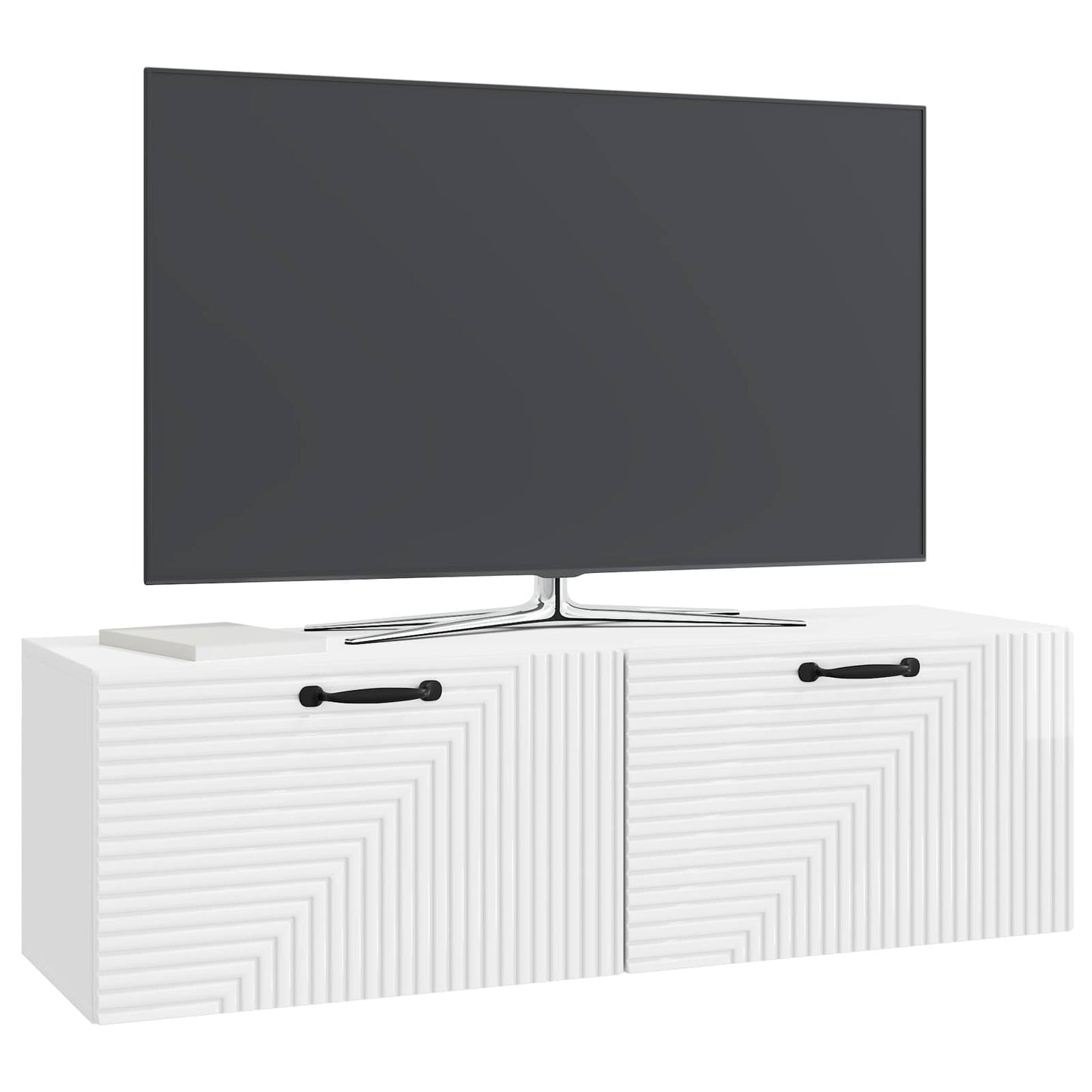 Wall-Mounted TV Cabinet High Gloss White 98 x 31 x 30 cm