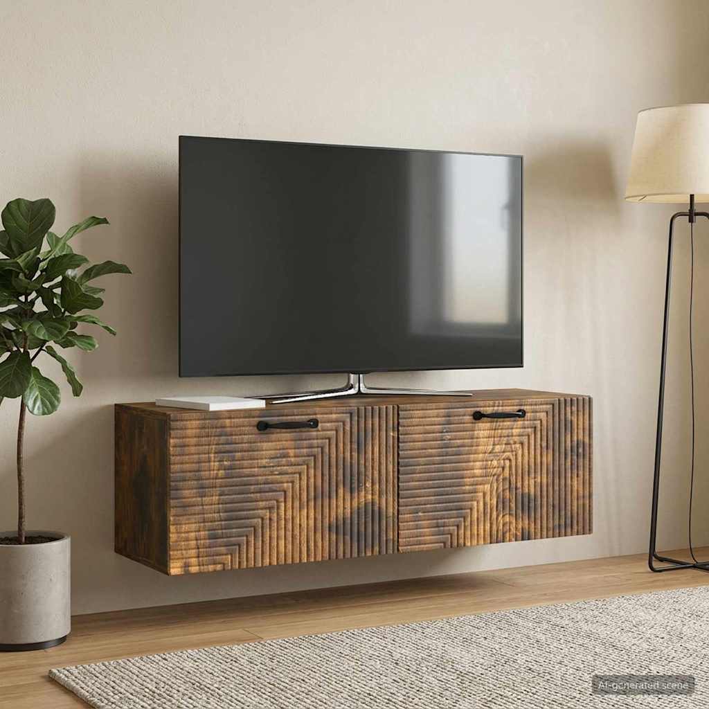 Wall-Mounted TV Cabinet Wall-mounted Smoked Oak 98 x 31 x 30 cm