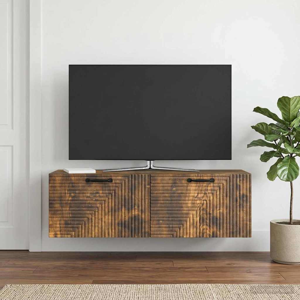 Wall-Mounted TV Cabinet Wall-mounted Smoked Oak 98 x 31 x 30 cm