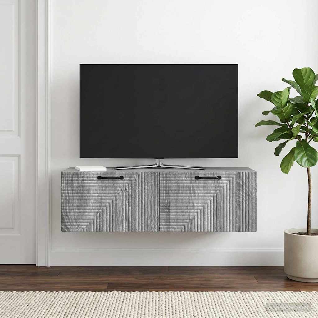 Wall-Mounted TV Cabinet Grey Sonoma 98 x 31 x 30 cm