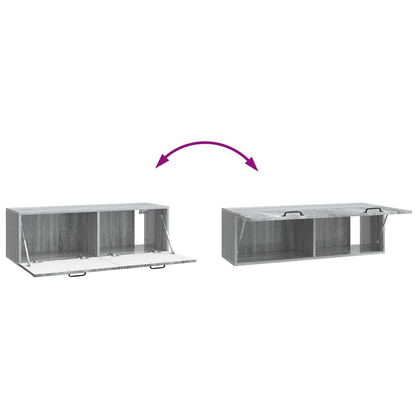 Wall-Mounted TV Cabinet Grey Sonoma 98 x 31 x 30 cm