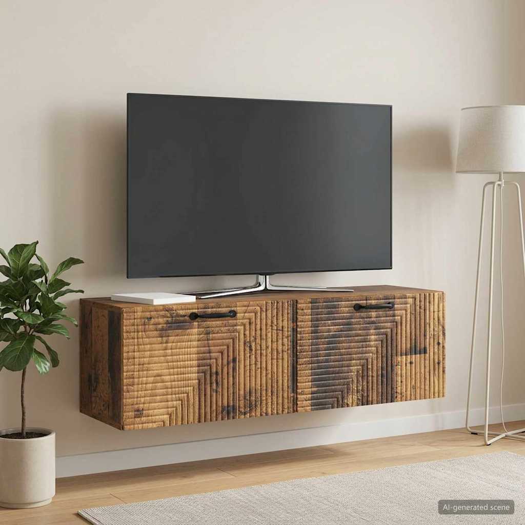 Wall-Mounted TV Cabinet Wall-mounted Old Wood 98 x 31 x 30 cm