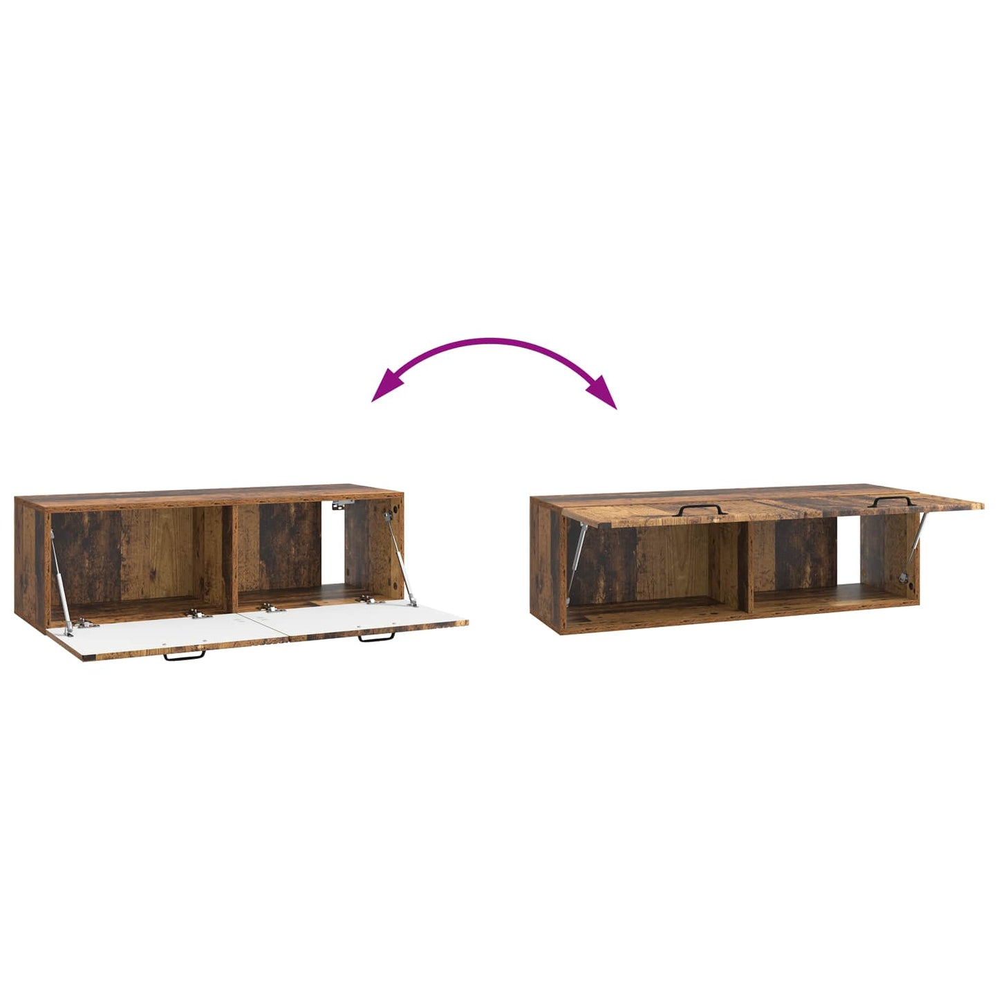 Wall-Mounted TV Cabinet Wall-mounted Old Wood 98 x 31 x 30 cm