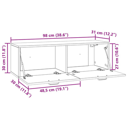 Wall-Mounted TV Cabinet Wall-mounted Old Wood 98 x 31 x 30 cm
