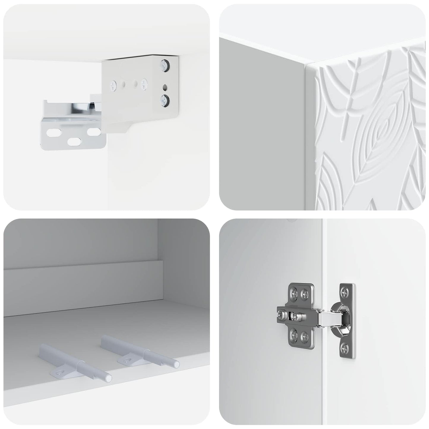 Wall-Mounted Cabinet White 66 x 34.5 x 90 cm Engineered Wood