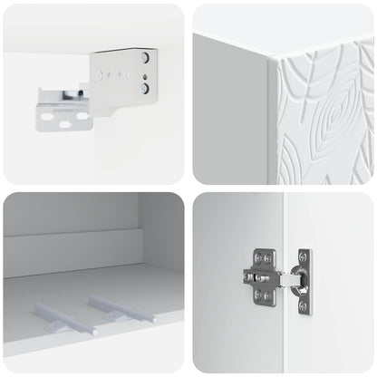 Wall-Mounted Cabinet White 66 x 34.5 x 90 cm Engineered Wood