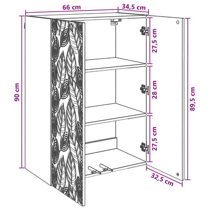 Wall-Mounted Cabinet 66 x 34.5 x 90 cm Engineered Wood