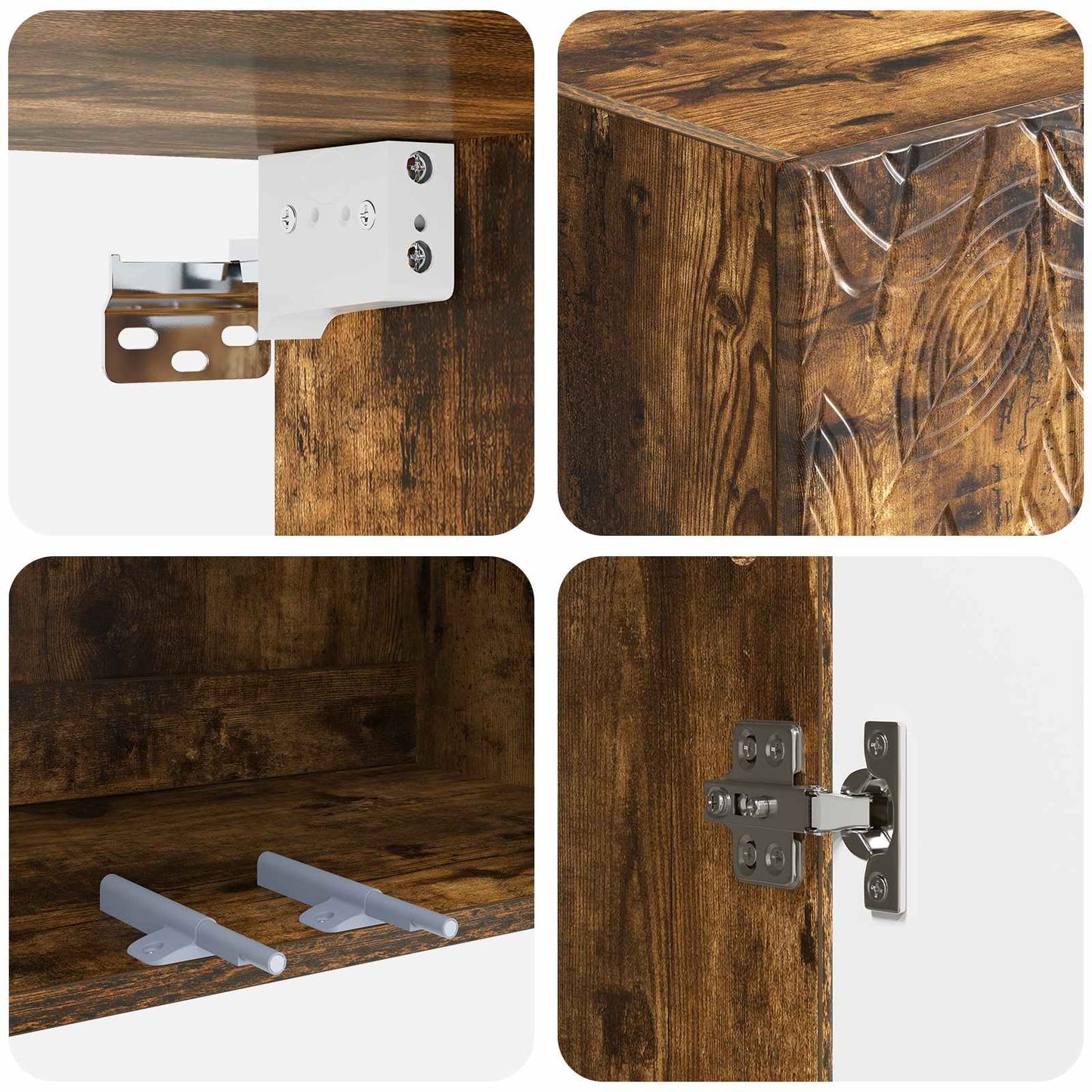 Wall-Mounted Cabinet 59 x 31 x 60 cm Engineered Wood Smoked Oak