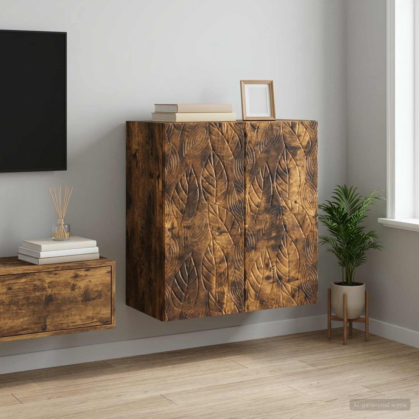 Wall-Mounted Cabinet 59 x 31 x 60 cm Engineered Wood Smoked Oak