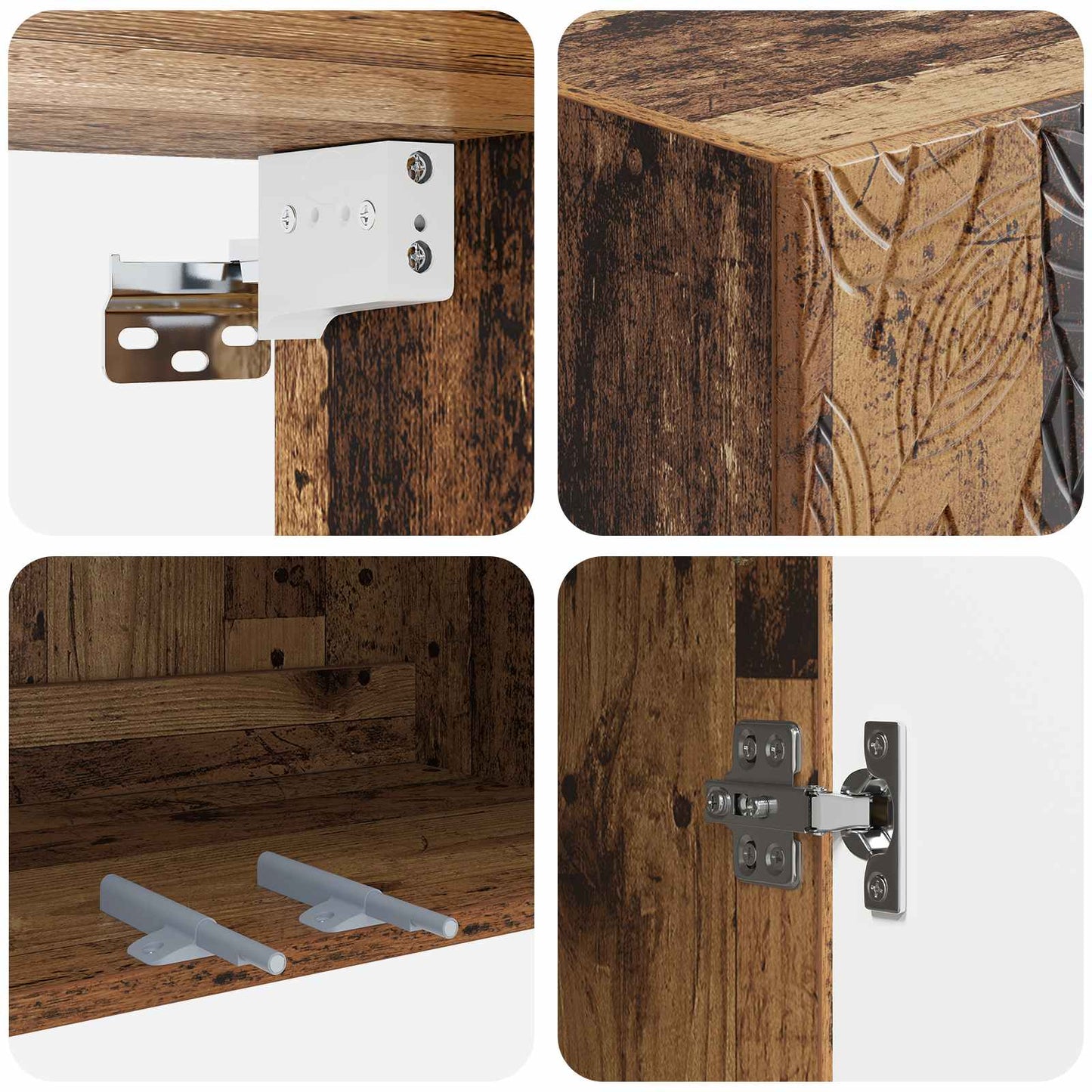 Wall-Mounted Cabinet 59 x 31 x 60 cm Engineered Wood Old Wood