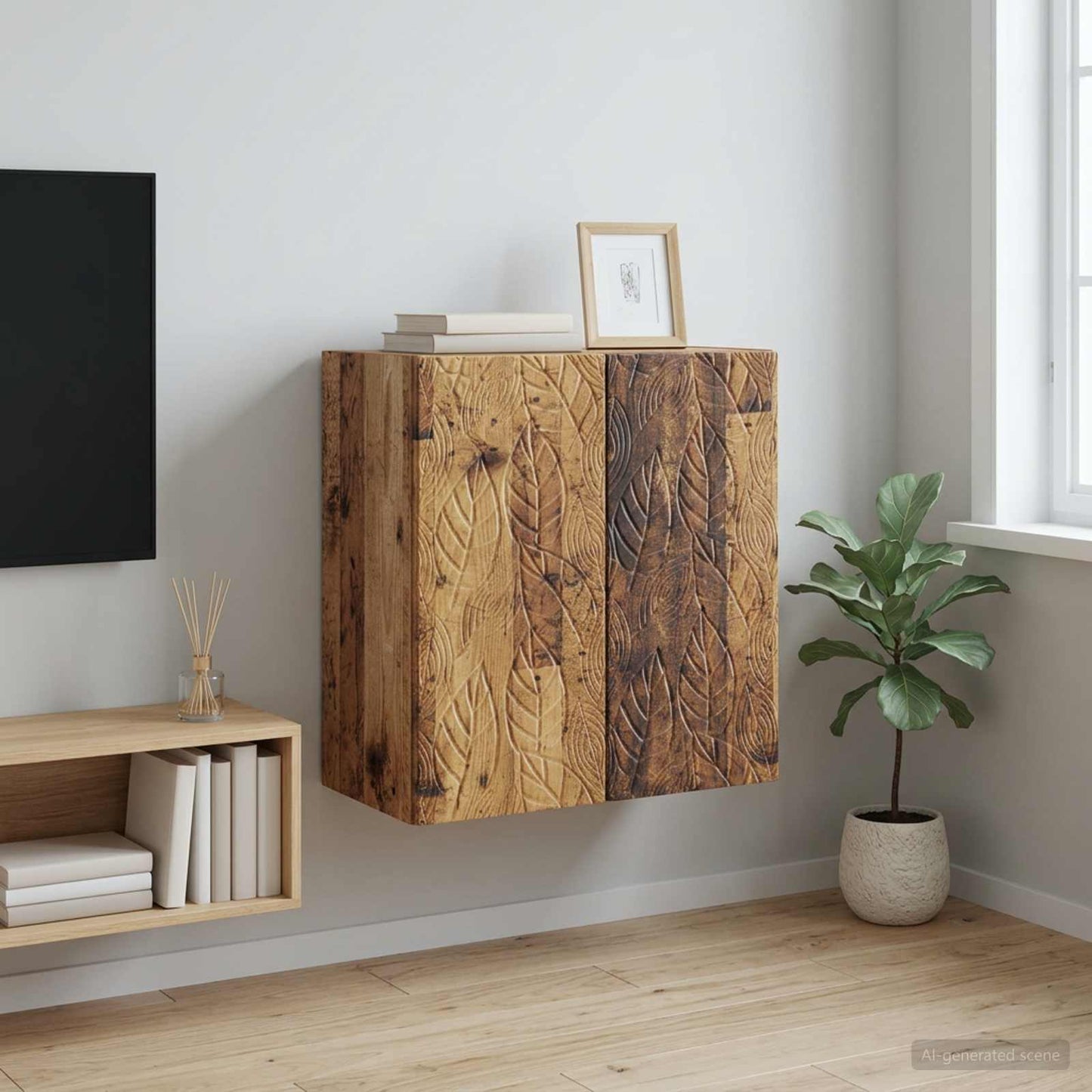 Wall-Mounted Cabinet 59 x 31 x 60 cm Engineered Wood Old Wood