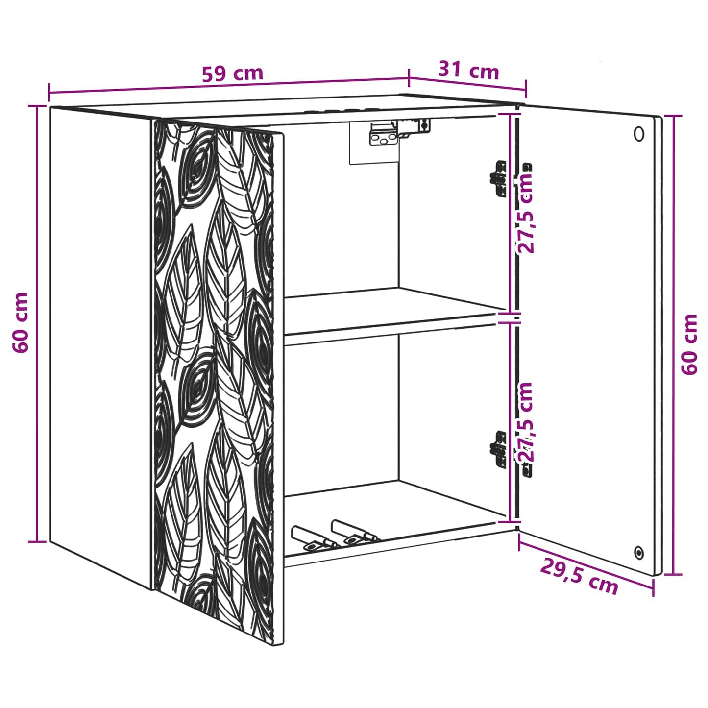 Wall-Mounted Cabinet 59 x 31 x 60 cm Engineered Wood