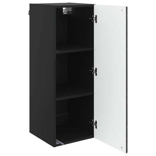 Wall-Mounted Cabinet Black 33 x 34.5 x 90 cm Engineered Wood
