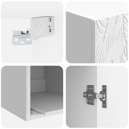 Wall-Mounted Cabinet High Gloss White 33 x 34.5 x 90 cm