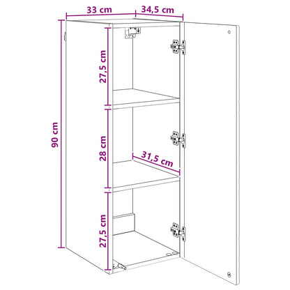Wall-Mounted Cabinet 33 x 34.5 x 90 cm Engineered Wood