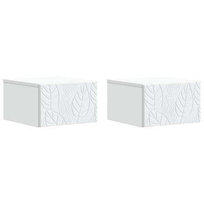 Wall-Mounted Side Table 2 pcs White 34.5 x 33 x 20 cm