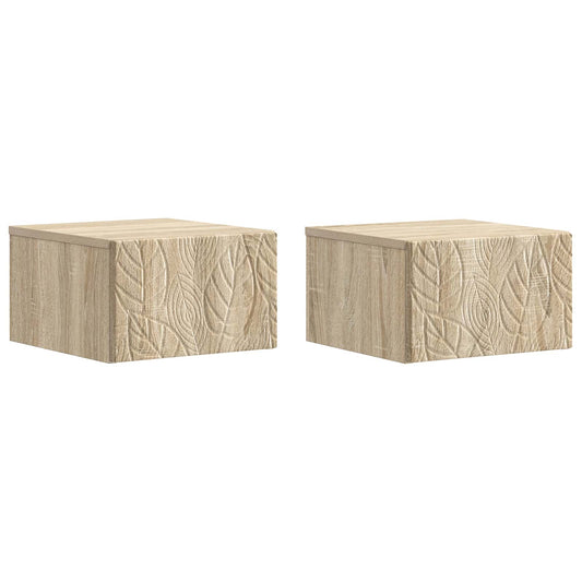Wall-Mounted Side Table 2 pcs Sonoma Oak 34.5 x 33 x 20 cm