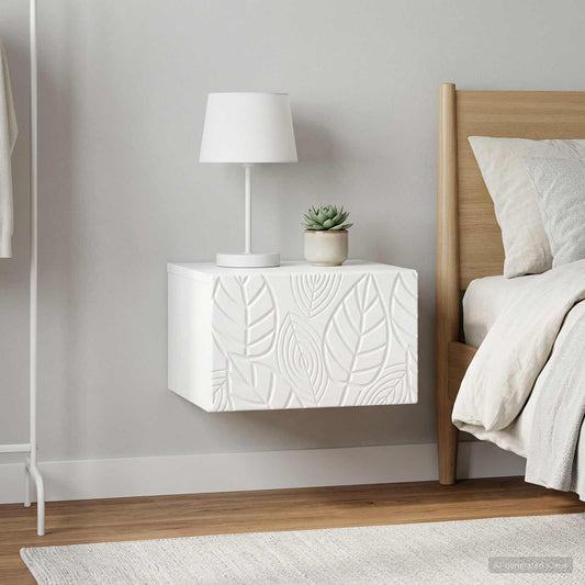 Wall-Mounted Side Table 2 pcs High Gloss White