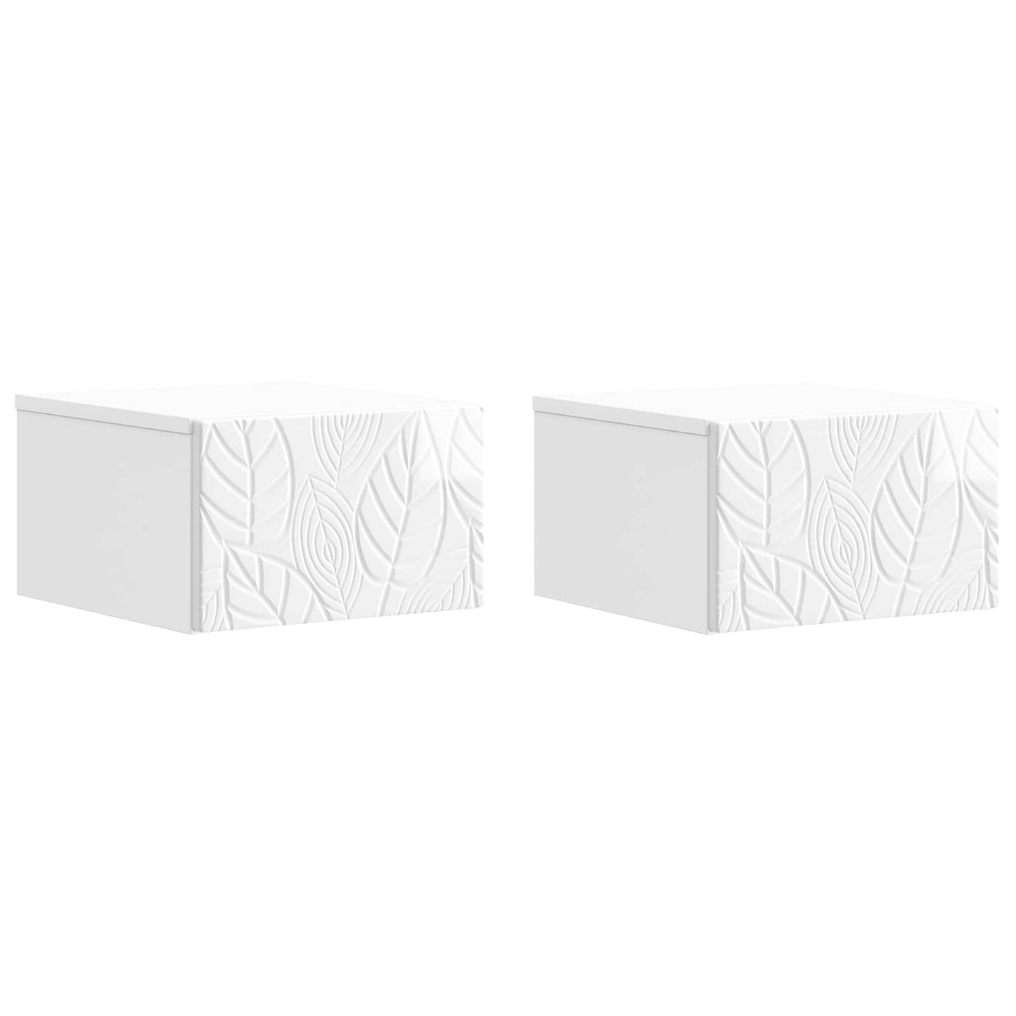 Wall-Mounted Side Table 2 pcs High Gloss White