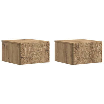 Wall-Mounted Side Table 2 pcs Artisan Oak 34.5 x 33 x 20 cm