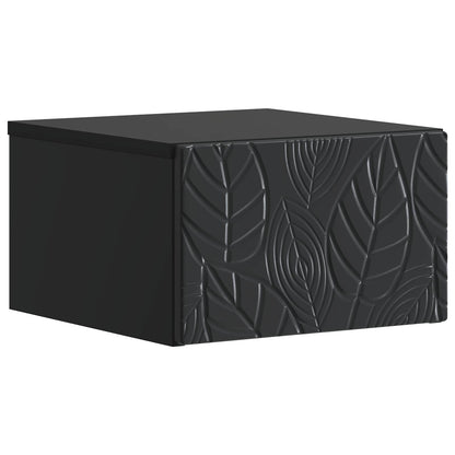 Wall-Mounted Bedside Cabinet Black 49 x 34.5 x 20 cm