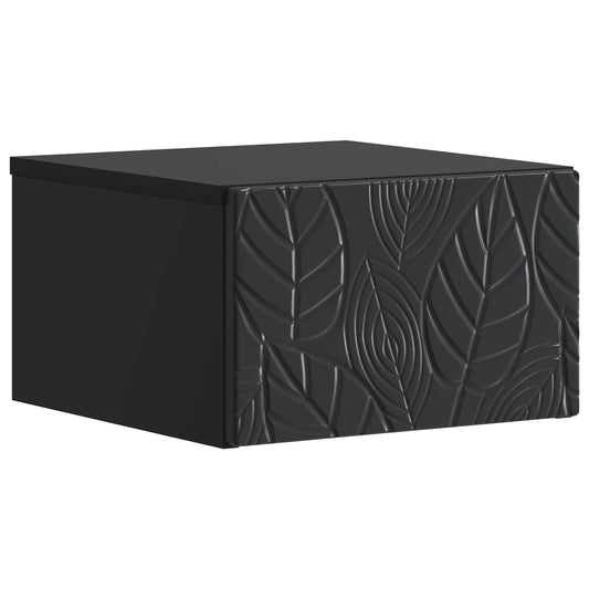 Wall-Mounted Bedside Cabinet Black 49 x 34.5 x 20 cm