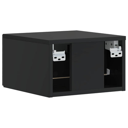 Wall-Mounted Bedside Cabinet Black 49 x 34.5 x 20 cm