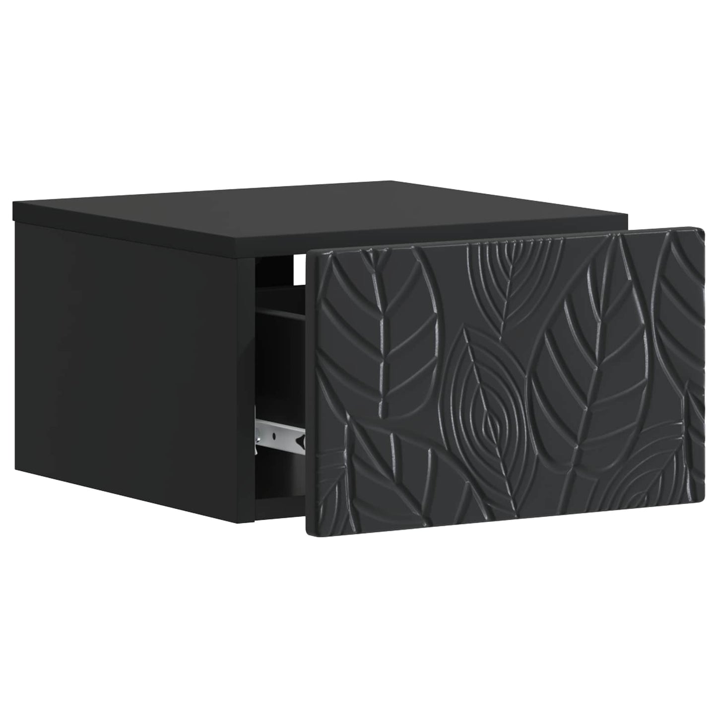 Wall-Mounted Bedside Cabinet 2 pcs Black 49 x 34.5 x 20 cm
