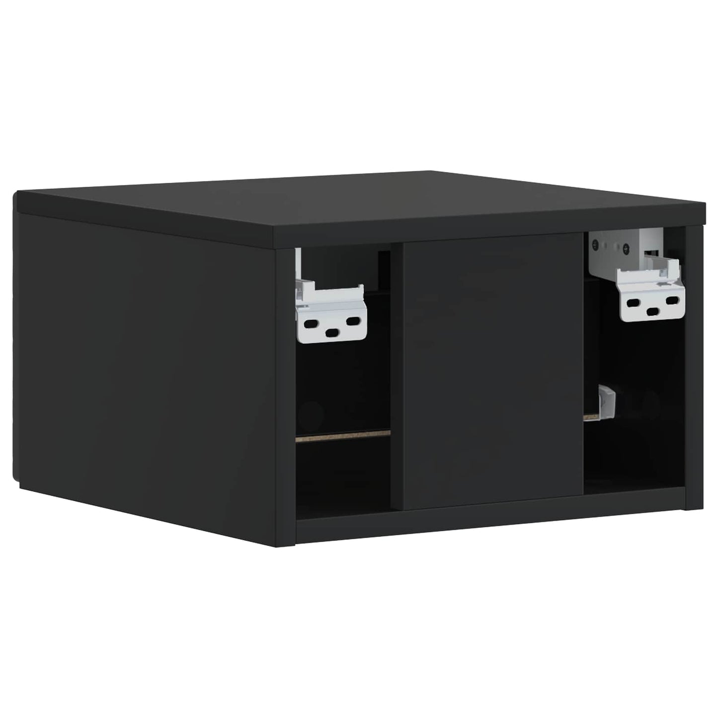Wall-Mounted Bedside Cabinet 2 pcs Black 49 x 34.5 x 20 cm