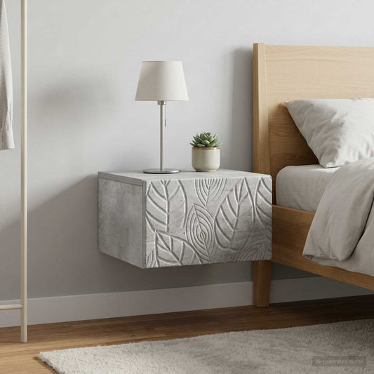 Wall-Mounted Bedside Cabinet 2 pcs Concrete Grey