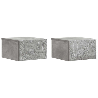 Wall-Mounted Bedside Cabinet 2 pcs Concrete Grey