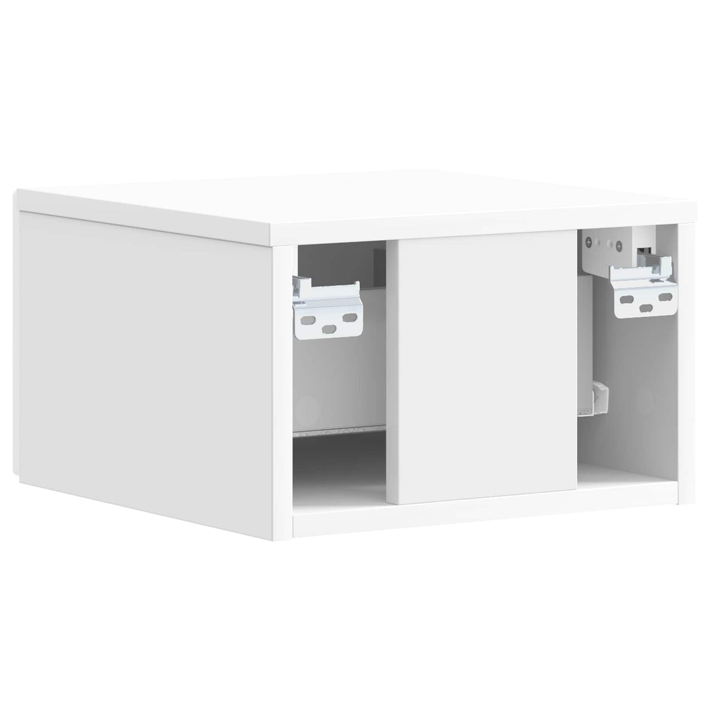 Wall-Mounted Bedside Cabinet High Gloss White 49 x 34.5 x 20 cm
