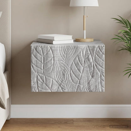 Wall-Mounted Bedside Cabinet Grey Sonoma 49 x 34.5 x 20 cm