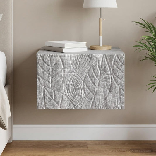 Wall-Mounted Bedside Cabinet Grey Sonoma 49 x 34.5 x 20 cm