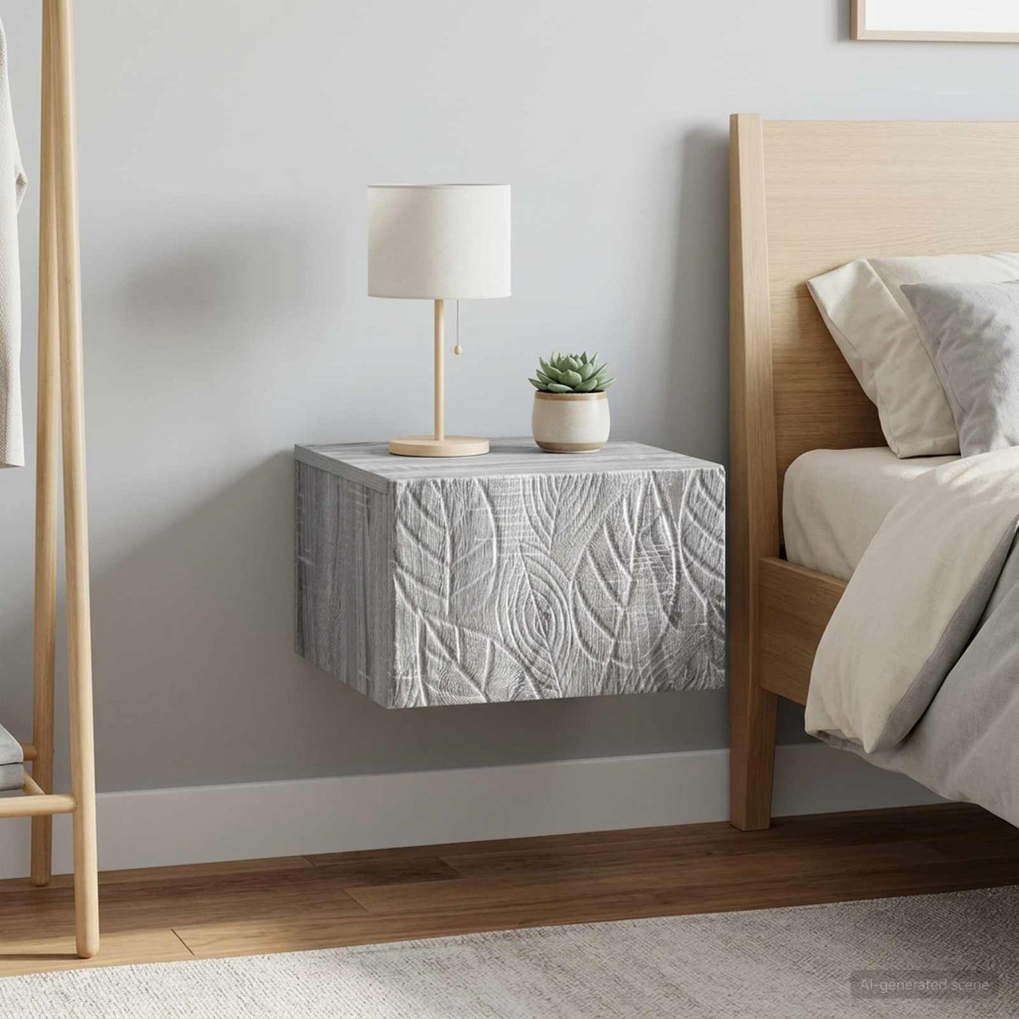 Wall-Mounted Bedside Cabinet 2 pcs Grey Sonoma