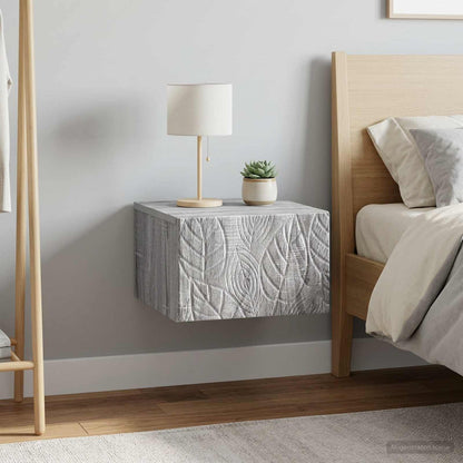 Wall-Mounted Bedside Cabinet 2 pcs Grey Sonoma