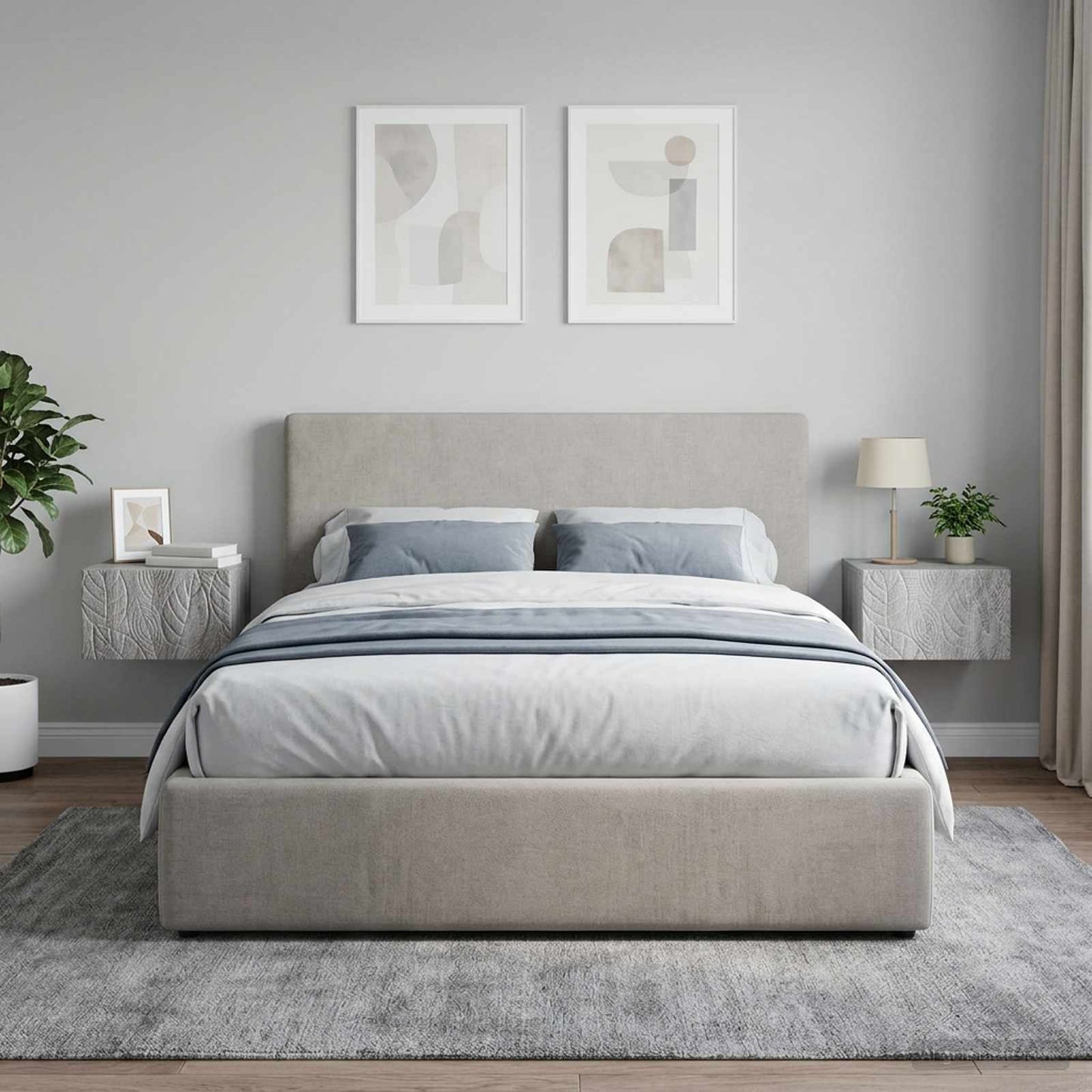 Wall-Mounted Bedside Cabinet 2 pcs Grey Sonoma