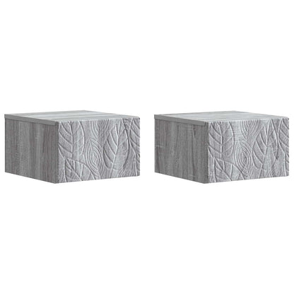 Wall-Mounted Bedside Cabinet 2 pcs Grey Sonoma