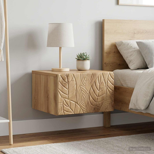 Wall-Mounted Bedside Cabinet 2 pcs Artisan Oak