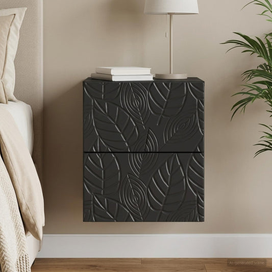 Wall-Mounted Bedside Cabinet Black 34.5 x 33 x 40 cm