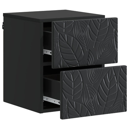 Wall-Mounted Bedside Cabinet Black 34.5 x 33 x 40 cm
