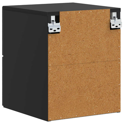 Wall-Mounted Bedside Cabinet Black 34.5 x 33 x 40 cm