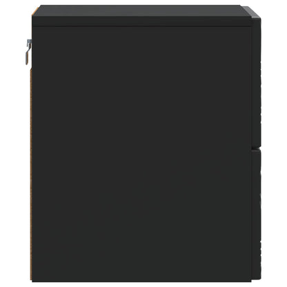 Wall-Mounted Bedside Cabinet Black 34.5 x 33 x 40 cm