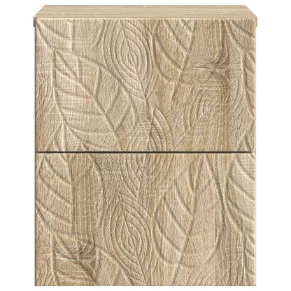 Wall-Mounted Bedside Cabinet Sonoma Oak 34.5 x 33 x 40 cm