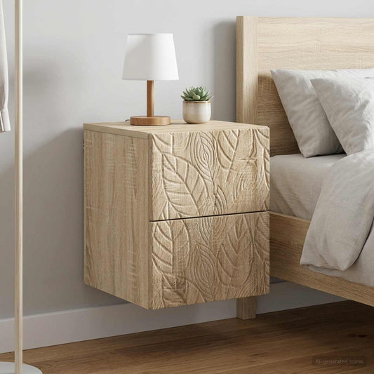 Wall-Mounted Bedside Cabinet 2 pcs Sonoma Oak 34.5 x 33 x 40 cm